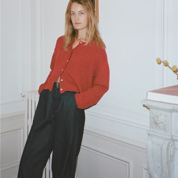 OZMA Everyday Cardigan in Red - Picture 4 of 8